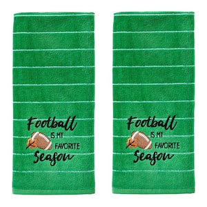 Green Football is Fav Season Hand Towel (2-Pack)
