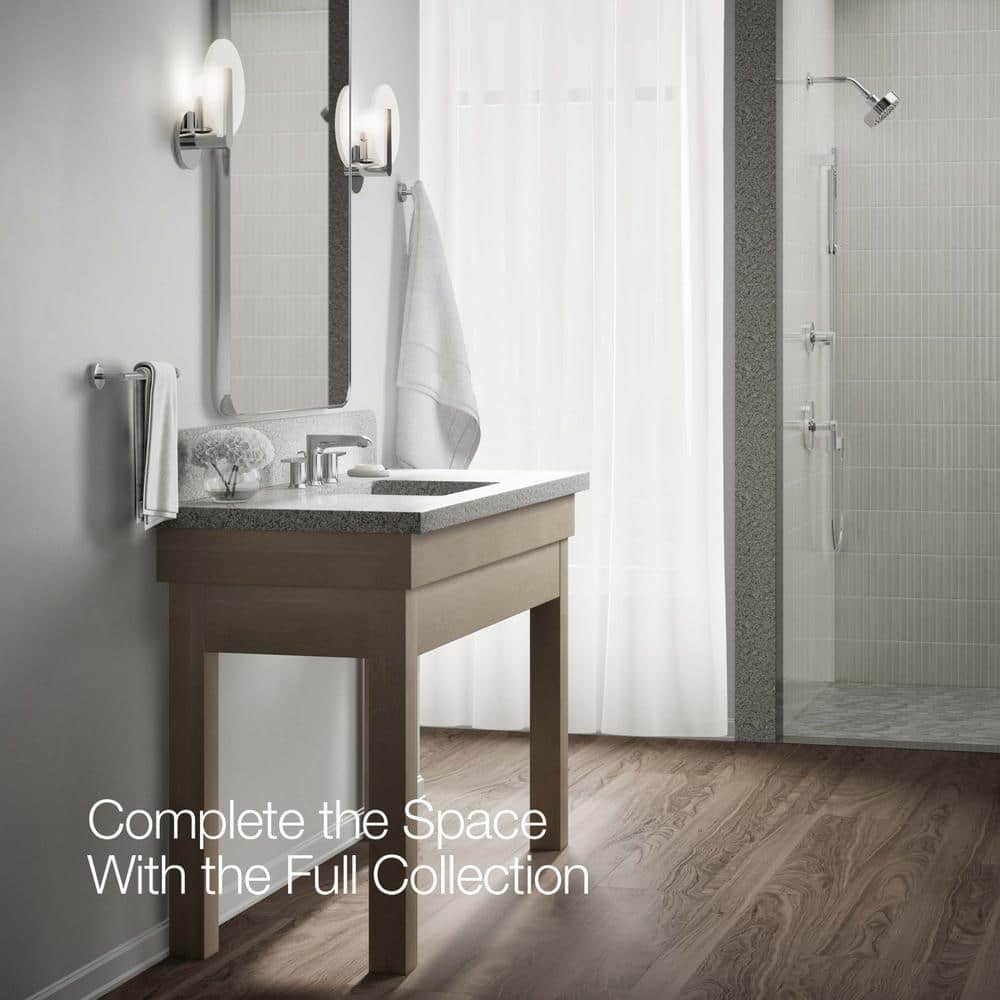 Polished Chrome Minimalist Widespread Bathroom Faucet with Pop-Up Drain