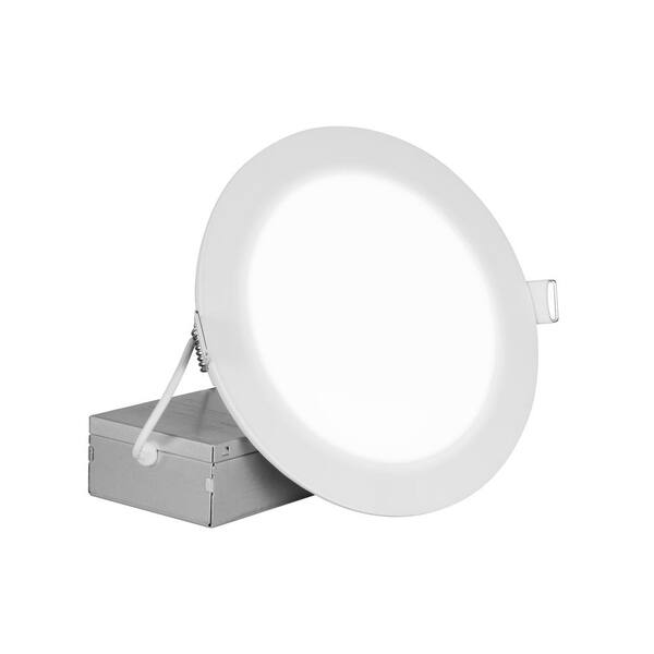 NICOR REL 8 in. Round 5000K Remodel IC-Rated Recessed Integrated LED Edge Lit Downlight Kit, White
