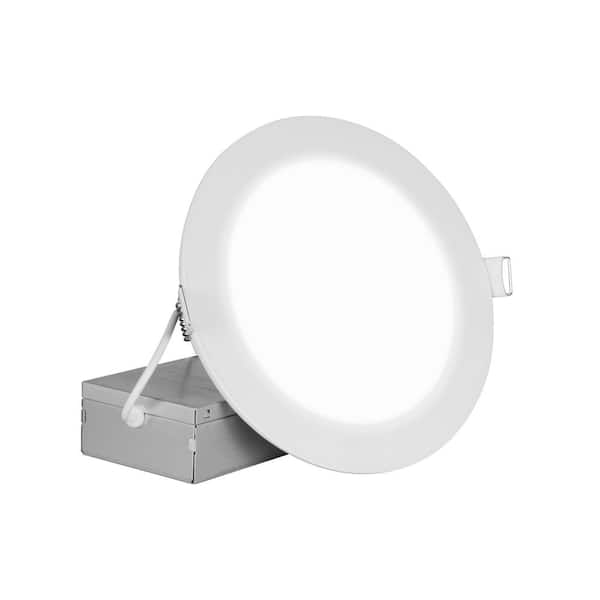 NICOR REL 8 in. Round 2700K Remodel IC-Rated Recessed Integrated LED Edge Lit Downlight Kit, White