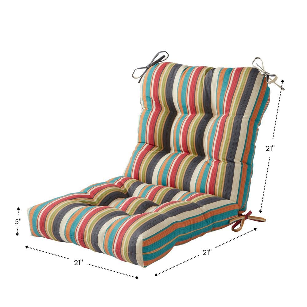 Sunset Stripe 42" Outdoor Tufted Chair Cushion Set in Fade-Resistant Polyester