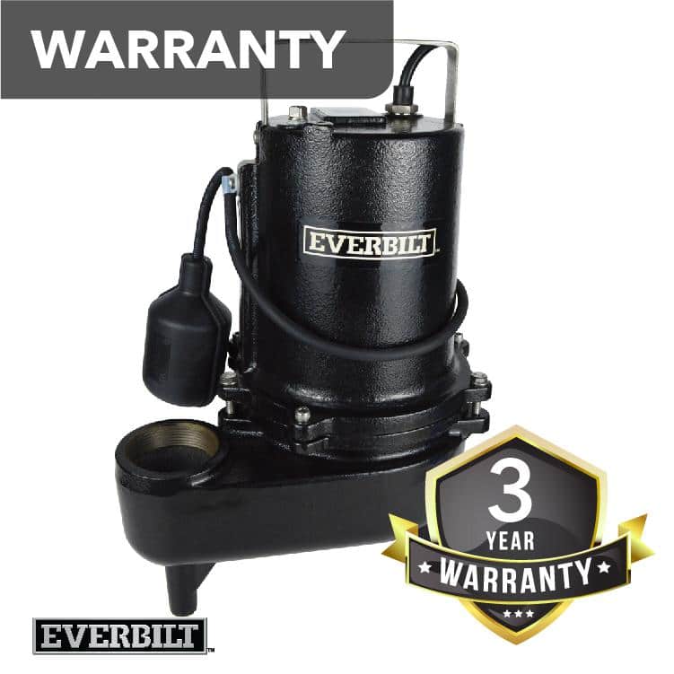 1/2 HP Black Cast Iron Sewage Ejector Pump