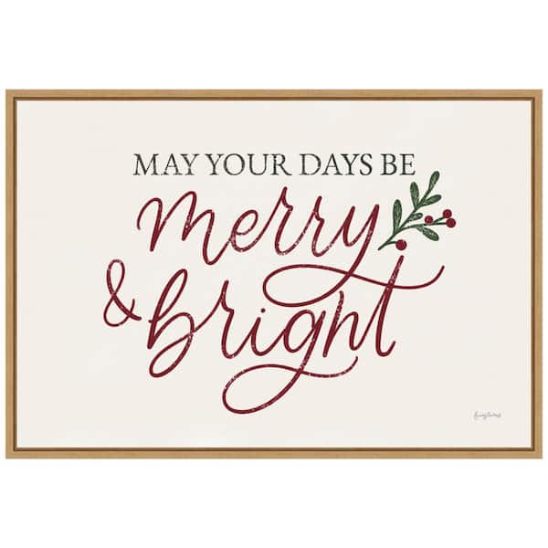 Amanti Art 23.25 in. W x 16 in. H Vintage Christmas V Red Christmas Holiday Framed Canvas Box Wall Art