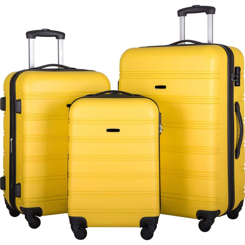 3-Piece Luggage Set Hardside Spinner Suitcase with TSA Lock 20 in. 24 ...