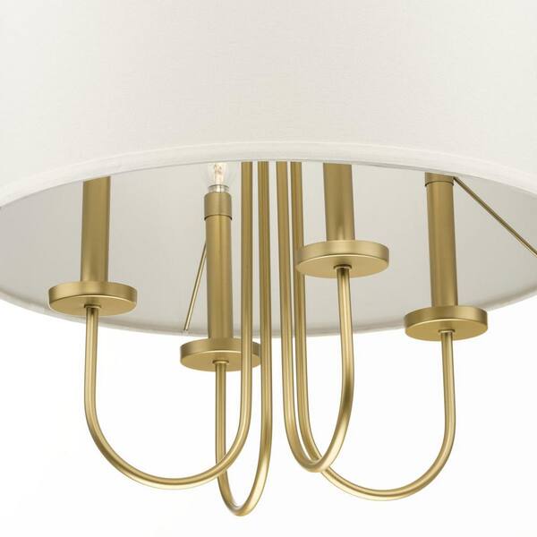 Progress Lighting Palacio 4-Light Vintage Gold Modern/Contemporary Drum Medium Hanging Pendant Light