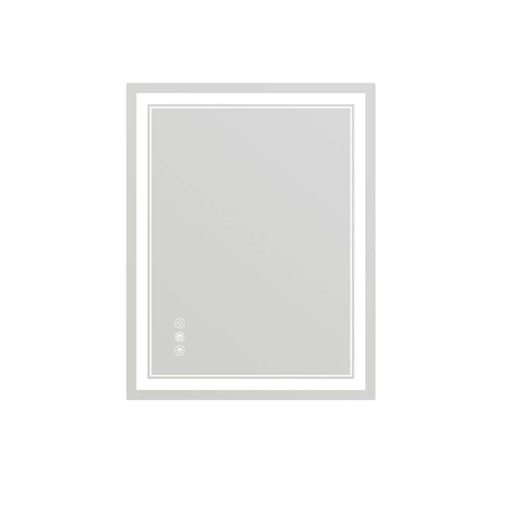 White 36 in. W x 28 in. H Modern Rectangle LED Wall Mirror w/Adjustable Col
