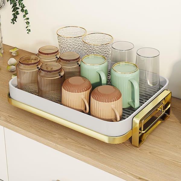 Prettyui Kitchen Dish Drain Rack Dinnerware Storage Organizer Tray Plate Drying  Shelf Wooden Book Cups Display Stand Drainer Holder 