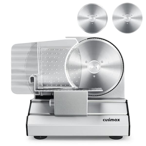 200 W Silver Electric Deli Meat Cheese Food Slicer with Removable Food Carriage