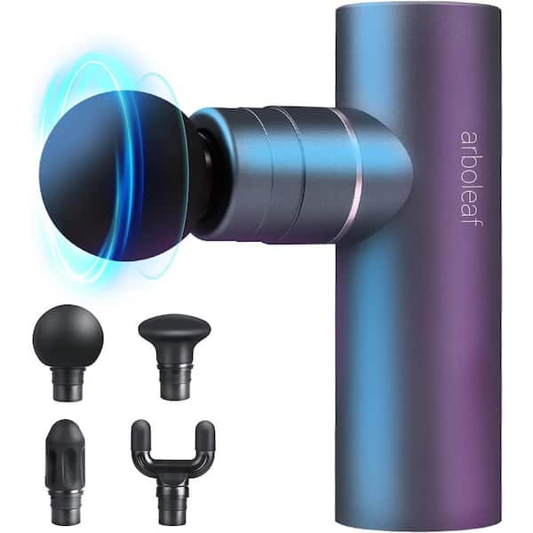 Aoibox Pressure Adaptive 5-Speed Handheld Body Massager with 4 Heads in Gray