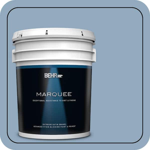 BEHR MARQUEE 5 gal. #BIC-10 Cotton Denim Satin Enamel Exterior Paint & Primer