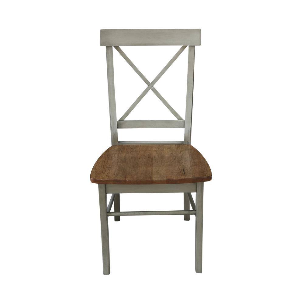 42 in. Hickory & Stone Drop Leaf Table with 2 Ladder Back Chairs