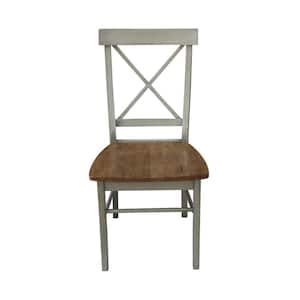 Alexa Hickory/Stone X back Solid Wood Chair (Set of 2)