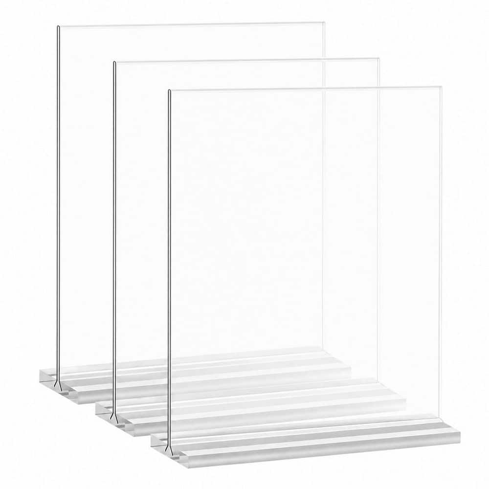 Acrylic Vertical Double-Sided Sign Holder Trellis High Transparency Thickened Base Stable Display 3 Pack price history on PriceWatchPro