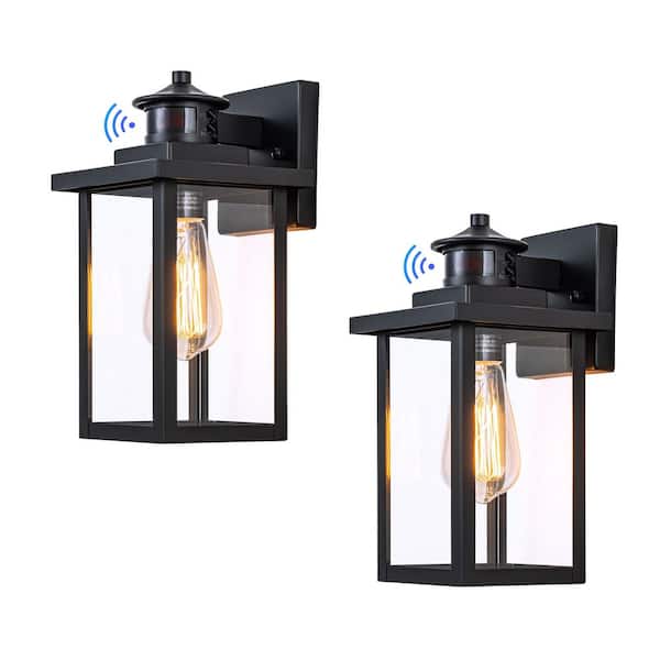 C Cattleya 1-Light Black Motion Sensor Dusk To Dawn Outdoor