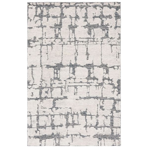SAFAVIEH Martha Stewart Charcoal/Ivory 8 ft. x 10 ft. Abstract Area Rug