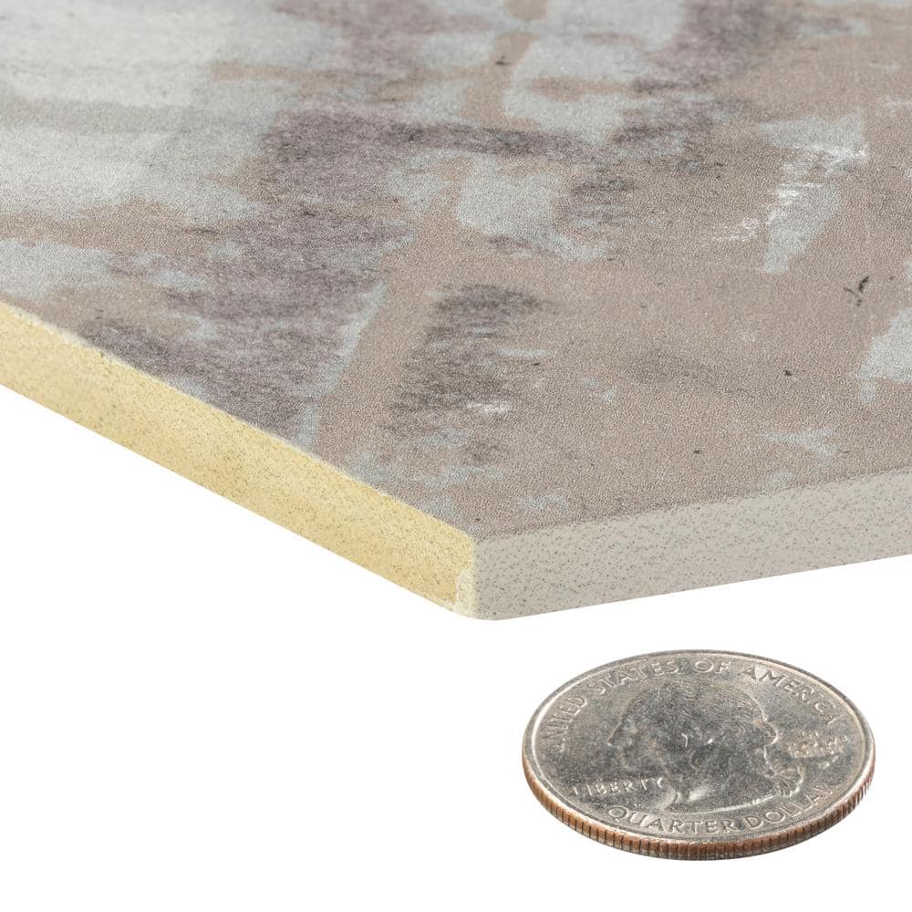 Homage 5" Brown Glazed Hexagonal Porcelain Tile
