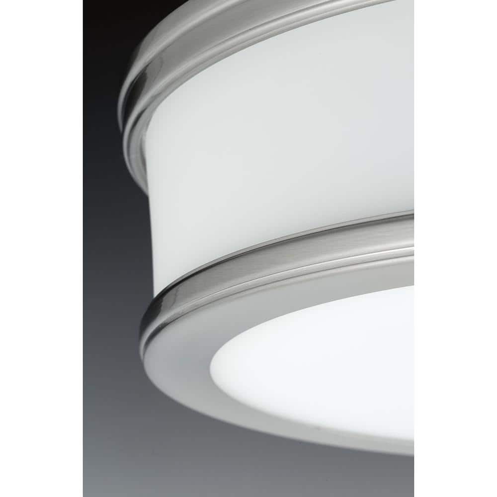 Polished Chrome 10.5" LED Flush Mount with Etched Glass Shade