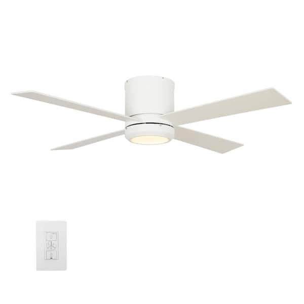 CARRO Arlo 52 in. Integrated LED Indoor White Smart Ceiling Fan with Light Kit and Wall Control, Works with Alexa/Google Home