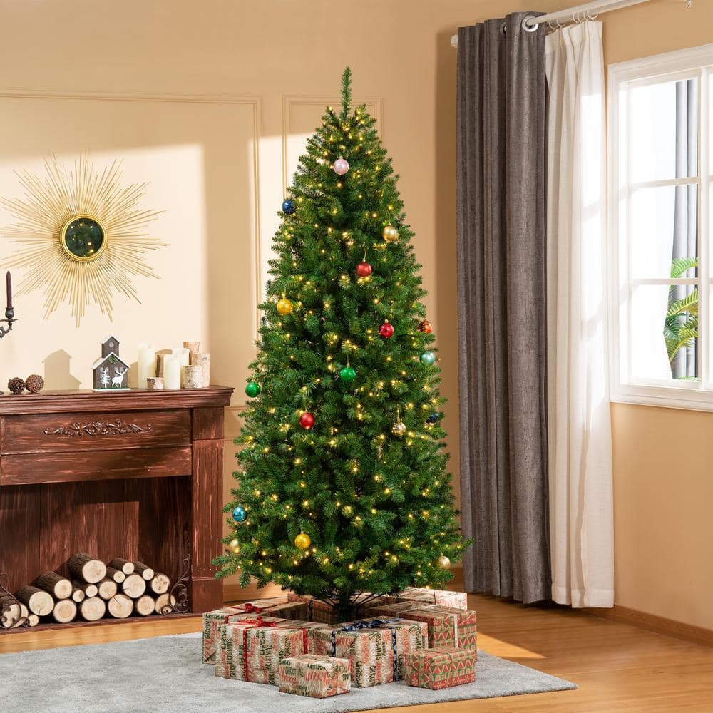 7.5ft Pre-lit Pine Artificial Christmas Tree with Warm LED Lights