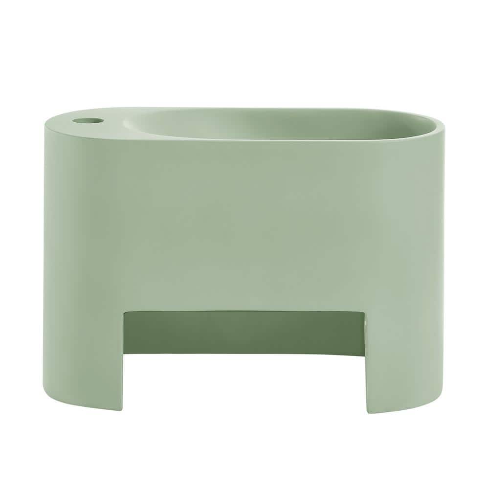 Terre Palm Green Ceramic Wall-Mount Bathroom Sink