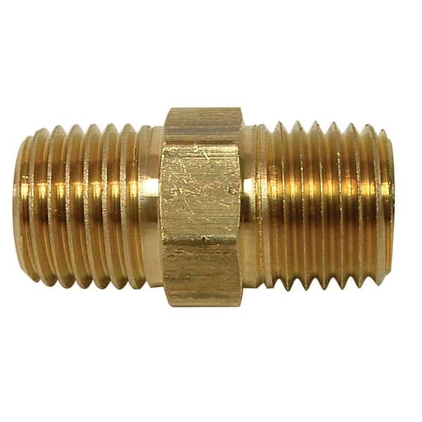 Merit Brass - Brass Pipe Nipple: Threaded on Both Ends, 1-3/4″ OAL, 1-1/2″  NPT - 02204477 - MSC Industrial Supply