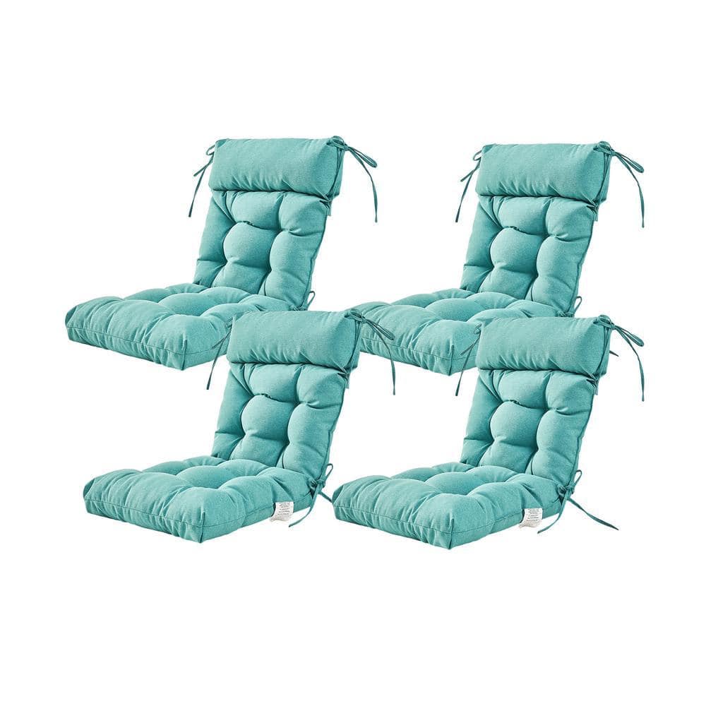 Seat/Back Outdoor Chair Cushion Patio Cushion Tie Tufted Replacement for Patio Furniture 20 in. x20 in. x4 in. ,Set Of 4