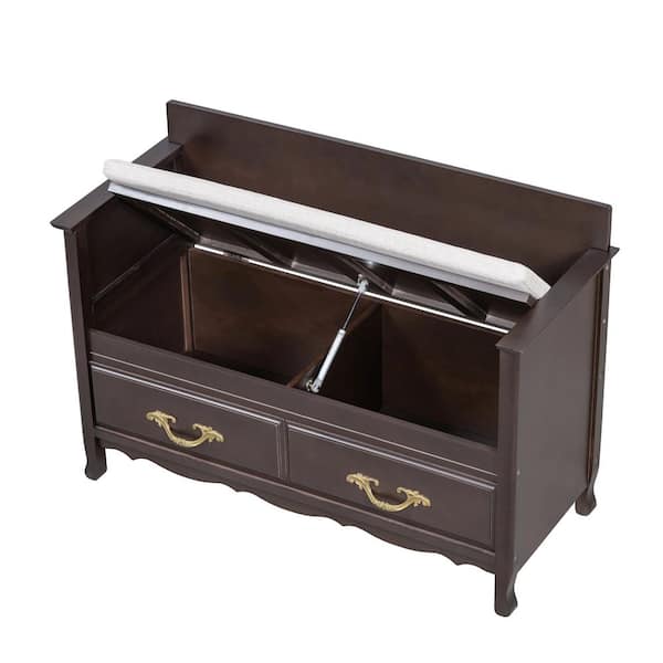 42 in. W x 17.5 in. D x 29.9 in. H Bathroom Brown Linen Cabinet