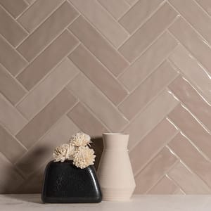 Roca Flow Dark Gray 4 in. width x 16 in. length Glossy Ceramic Subway ...