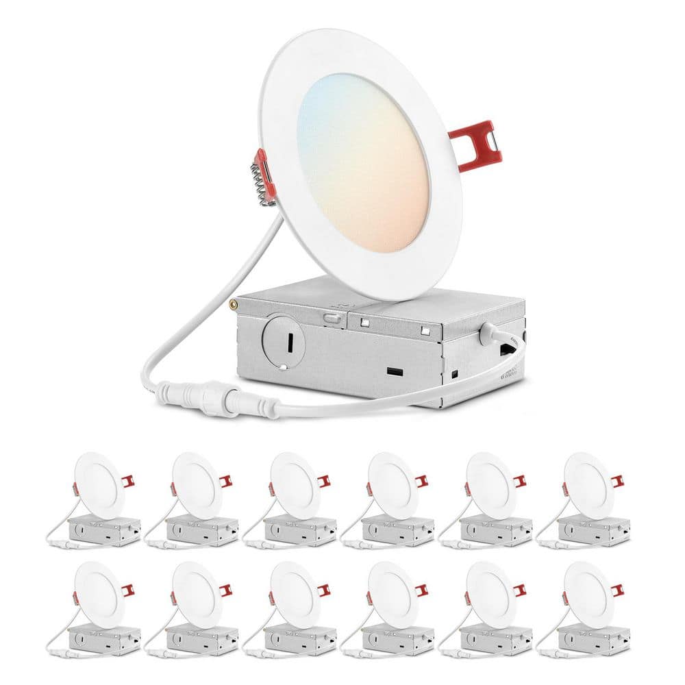 4 in. Adjustable CCT Builder Series Canless Integrated LED UltraSlim Recessed Light-12 Pack price history on PriceWatchPro