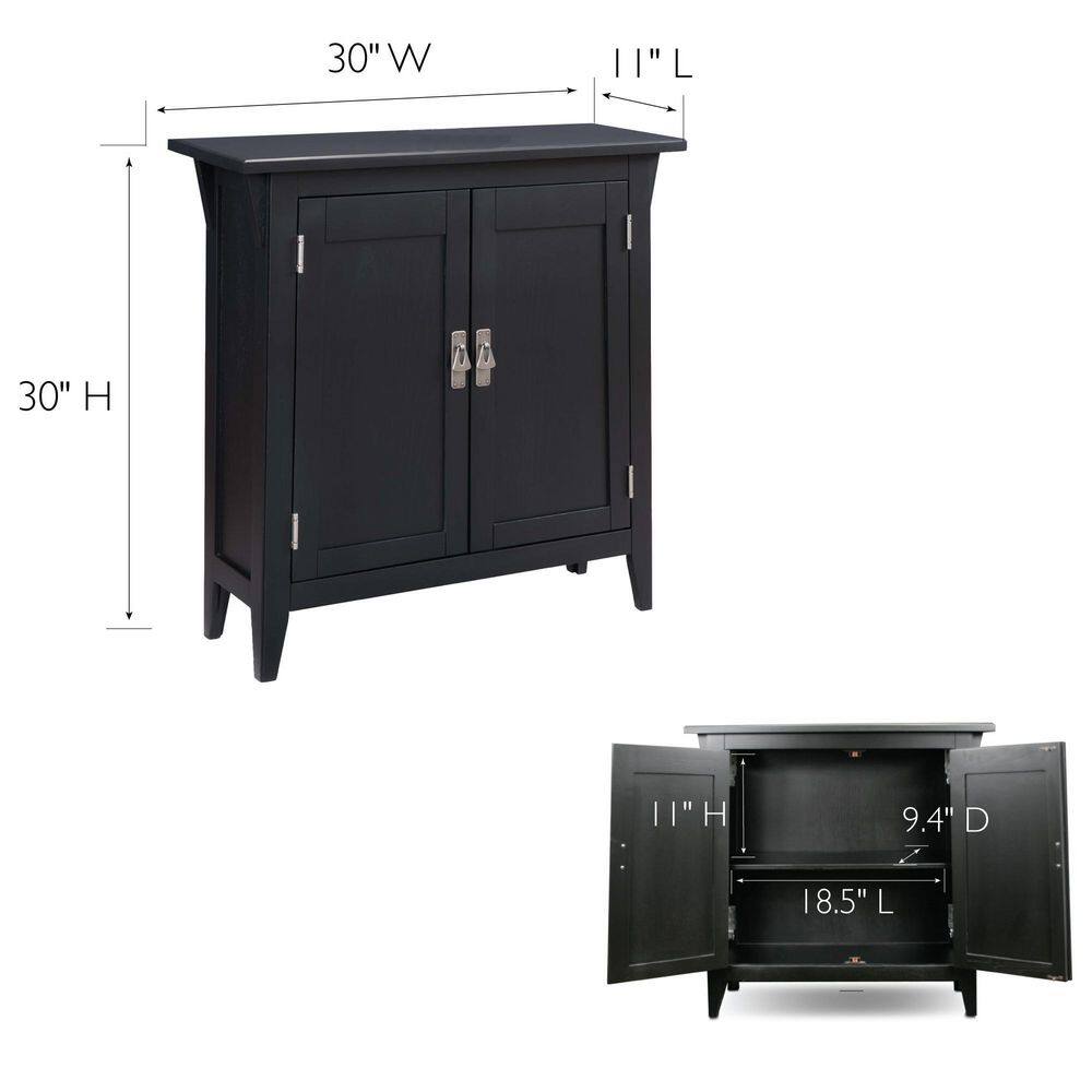 Mission Country 30" Black Freestanding Adjustable Shelf Cabinet