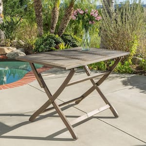 Rectangular Solid Wood Foldable Outdoor Dining Table