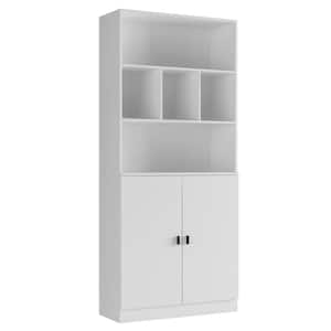 White Wood Quick Assemble Base Kitchen Cabinet With 2 Doors and Shelves (31.5 in W x 11.5 in D x 70.9 in H)