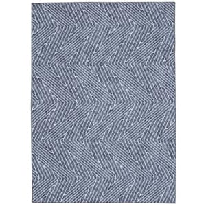 Washable Liam Grey/Ivory 5 ft. x 7 ft. Abstract Rectangle Area Rug