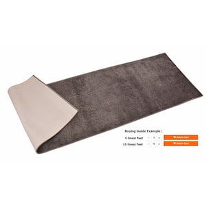 Euro Solid Grey 26 in. Width x Your Choice Length Custom Size Runner Rug