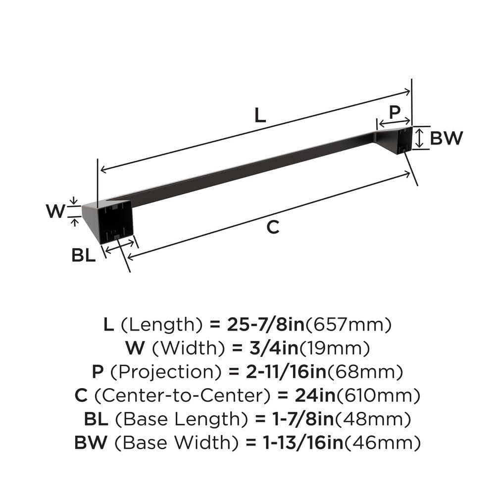 Oil-Rubbed Bronze 24-inch Wall Mounted Towel Bar