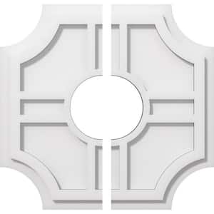 1 in. P X 5-1/4 in. C X 16 in. OD X 5 in. ID Haus Architectural Grade PVC Contemporary Ceiling Medallion, Two Piece
