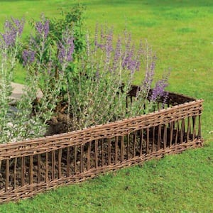 4 ft. Woven Willow Edging with Vertical Cross Sections Pattern