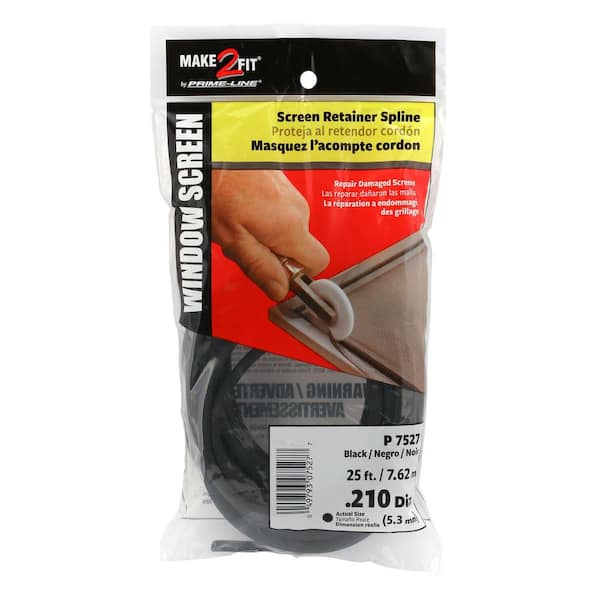 Screen Retainer Spline, 0.210 in., 25 ft., Black