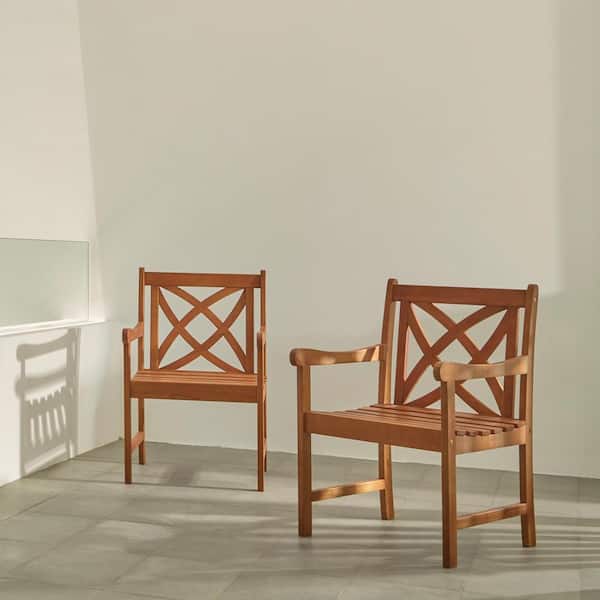 TD-Garden Boutique Solid Wood Elegance Rustic Retreat Outdoor Armchair Natural (Set of 1)