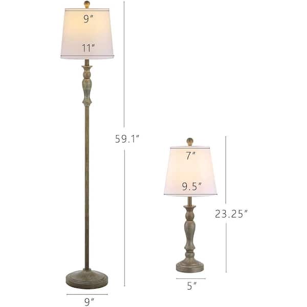 Retro Table Lamps And Floor Lamp Set, What Size Harp For Floor Lamp