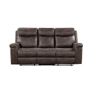 New Classic Furniture Quade 82 in. Square Arms Polyester Rectangle Sofa in Mocha