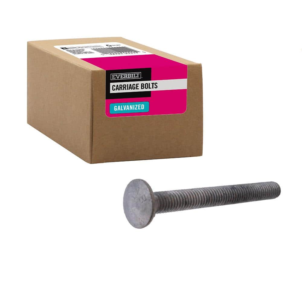 Everbilt 3/8 in.-16 x 3-1/2 in. Galvanized Carriage Bolt (25-Pack) 803540  The Home Depot