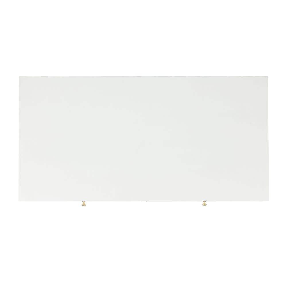 Transitional Gold & White Rectangular Coffee Table with Storage