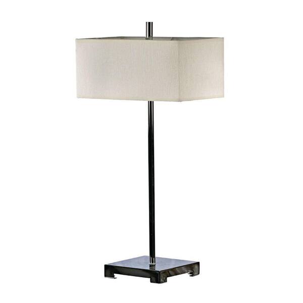 Absolute Decor 26 in. Burnished Steel Metal Table Lamp with Twin Light
