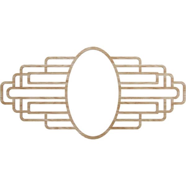 Ekena Millwork 20 in. x 10 in. x 1/4 in. Elizabeth Wood Fretwork Pierced Ceiling Medallion, Red Oak