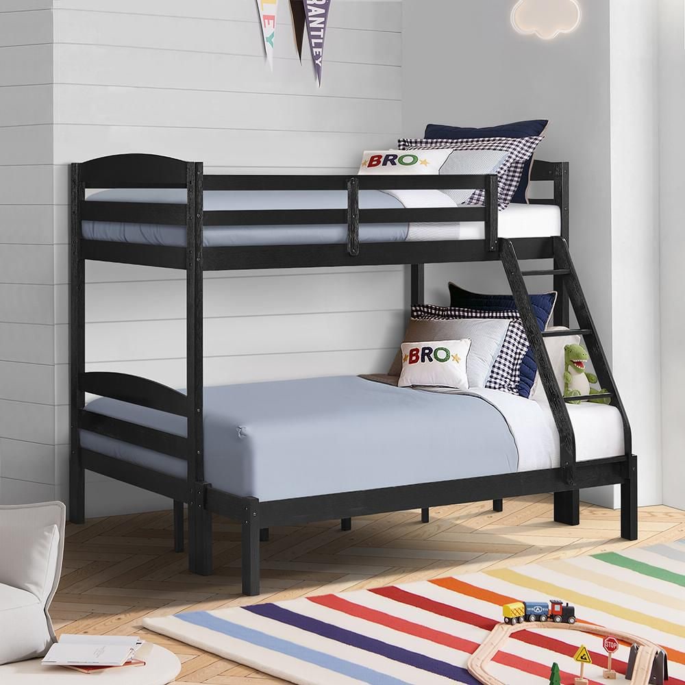 Lazzara Donohue Black Finish Twin Over Full Wood Bunk Bed with