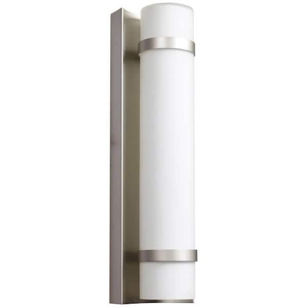 Access Lighting Cilindro 1-Light Brushed Steel LED Outdoor Wall Lantern Sconce