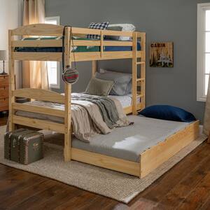 Harper Bright Designs Espresso, Espresso Chamblee Twin Over Bunk Bed With Trundle And Drawers