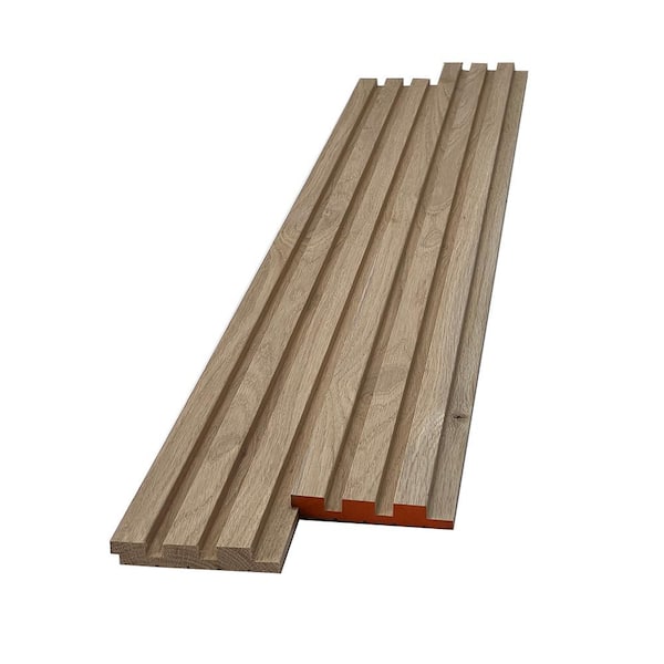 Swaner Hardwood 1 in. x 5 in. x 8 ft. White Oak Shiplap Slat Wall Hardwood Board (2-Pack)