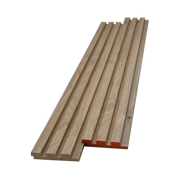Swaner Hardwood 1 in. x 5 in. x 6 ft. White Oak Shiplap Slat Wall Hardwood Board (2-Pack)